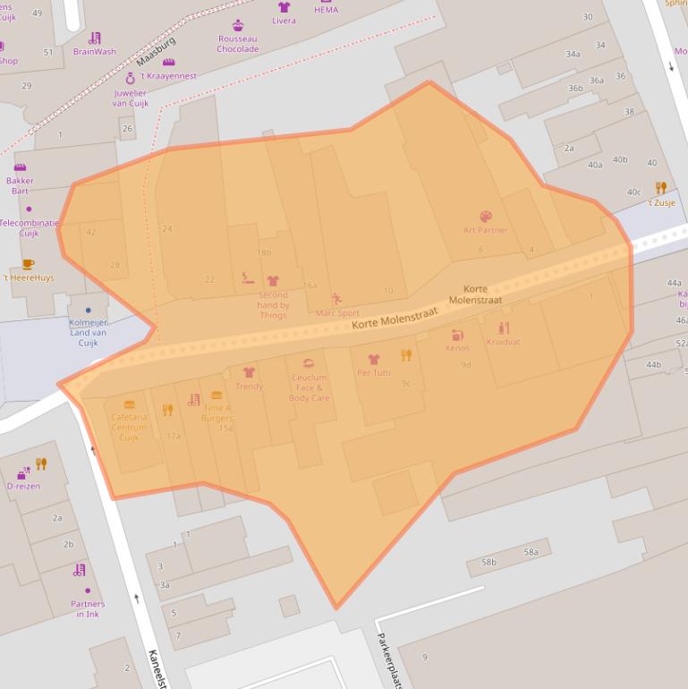 Kaart van postcodegebied 5431DT.