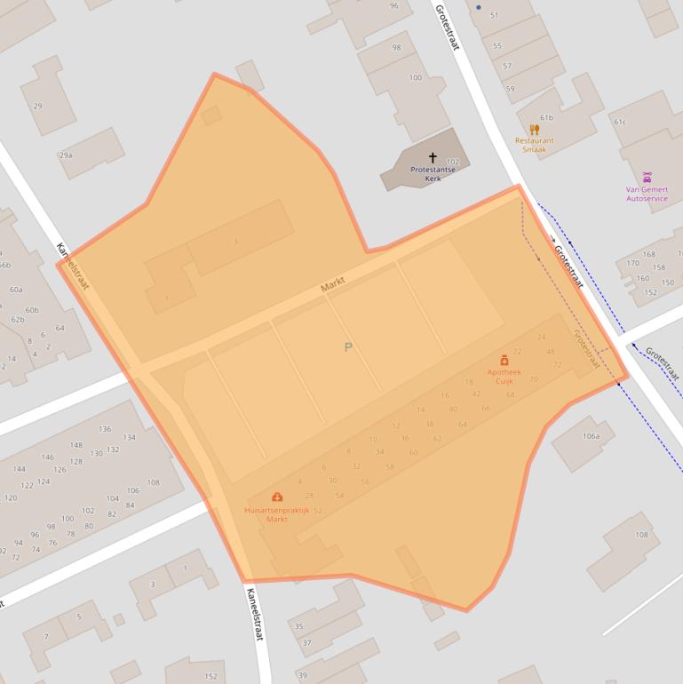 Kaart van postcodegebied 5431EC.