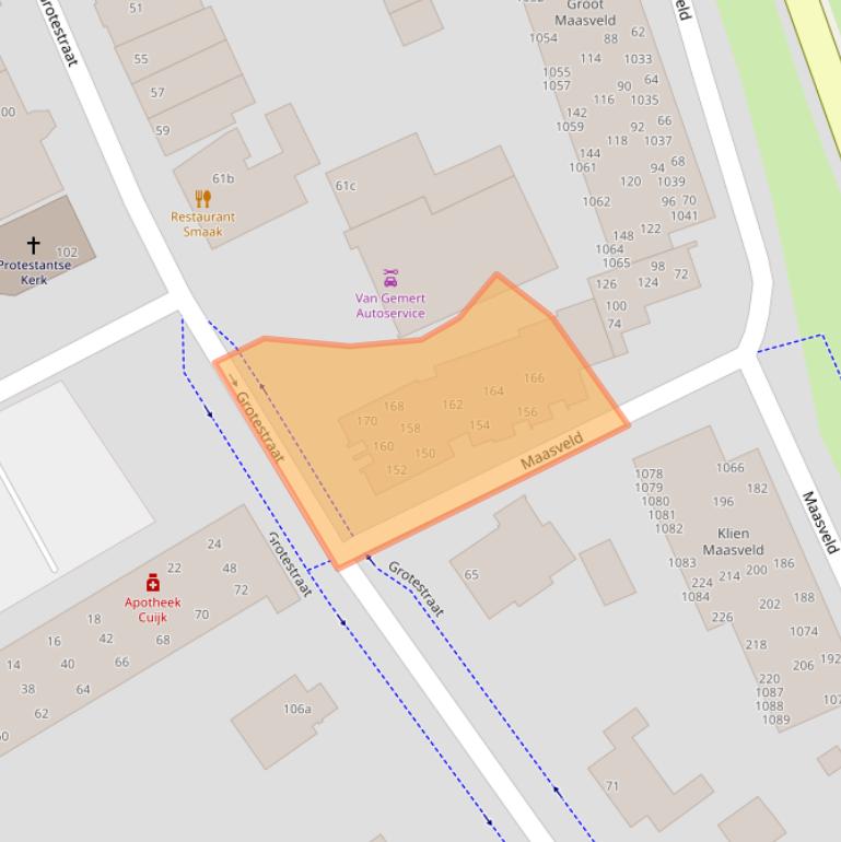 Kaart van postcodegebied 5431EK.