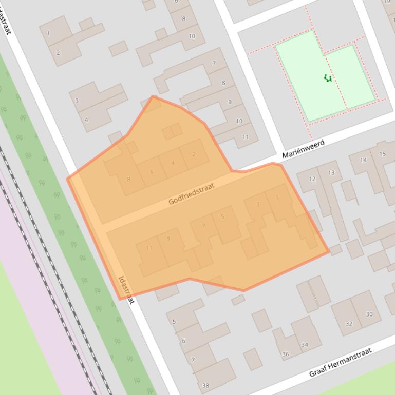 Kaart van postcodegebied 5431GK.