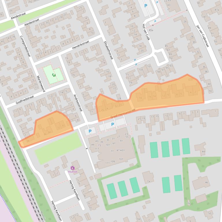 Kaart van postcodegebied 5431GS.