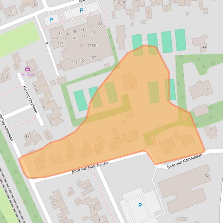 Kaart van postcodegebied 5431GV.