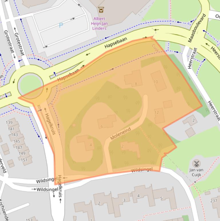 Kaart van postcodegebied 5431HW.