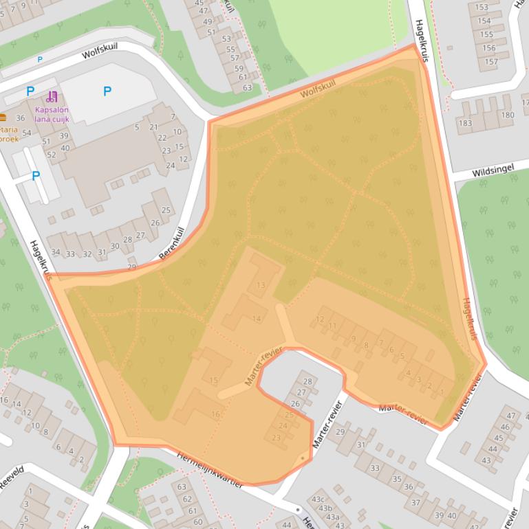 Kaart van postcodegebied 5431KD.