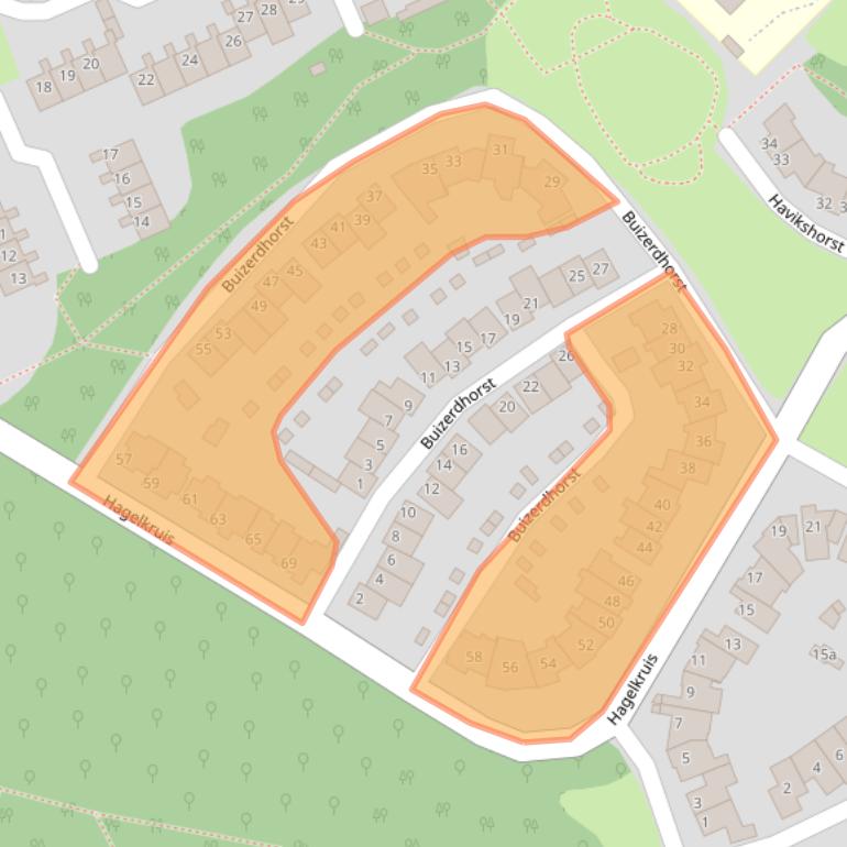 Kaart van postcodegebied 5431LX.