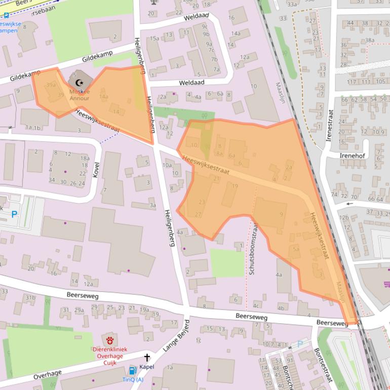 Kaart van postcodegebied 5431SB.