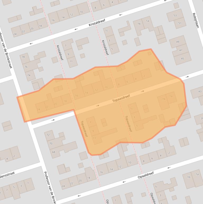 Kaart van postcodegebied 5431WJ.