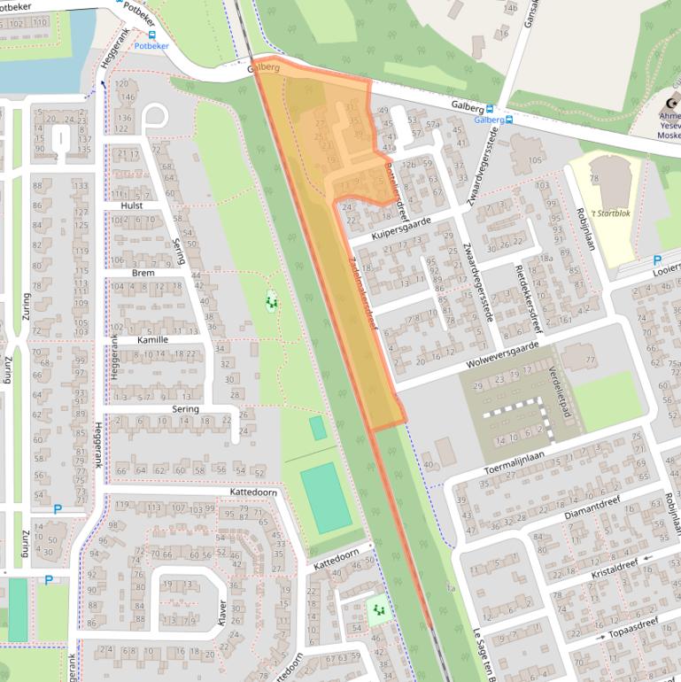 Kaart van postcodegebied 5431ZA.