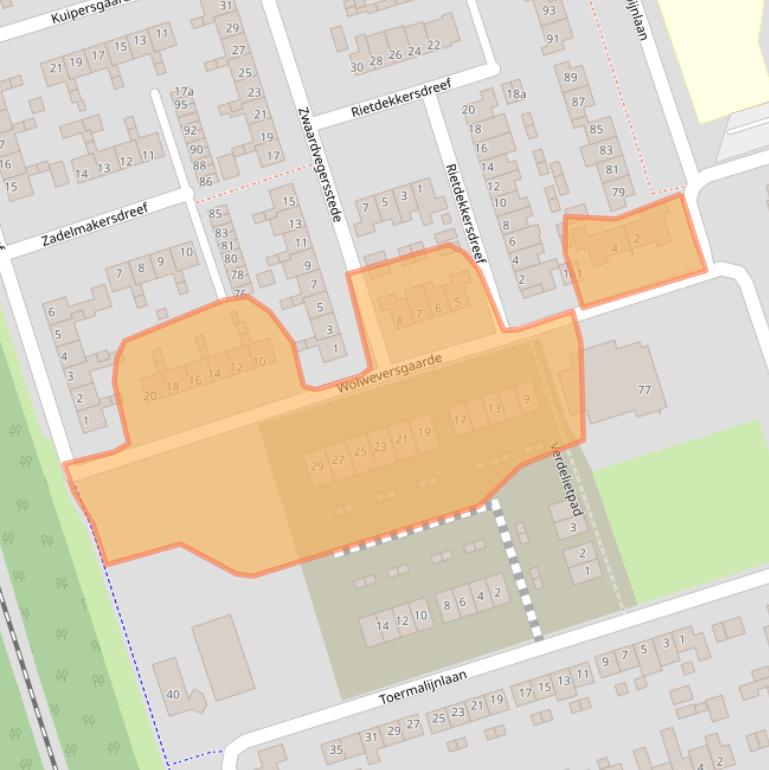 Kaart van postcodegebied 5431ZJ.