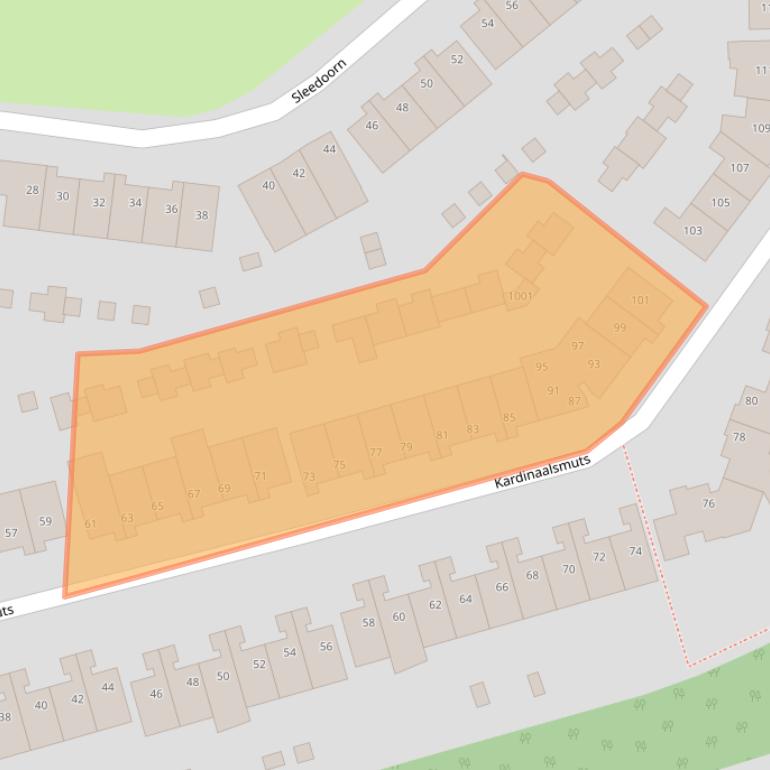 Kaart van postcodegebied 5432AB.