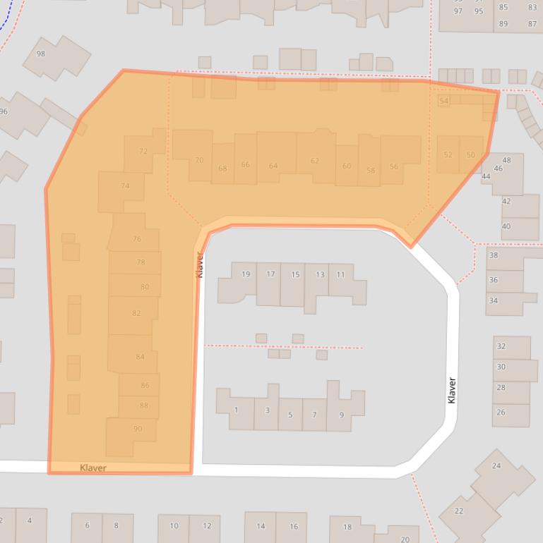 Kaart van postcodegebied 5432BS.