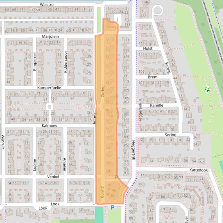 Kaart van postcodegebied 5432BV.