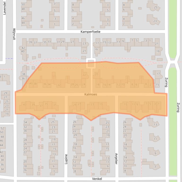 Kaart van postcodegebied 5432DE.