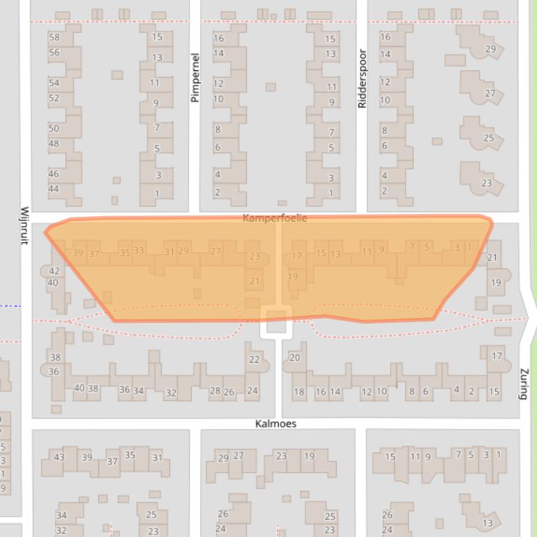 Kaart van postcodegebied 5432DP.