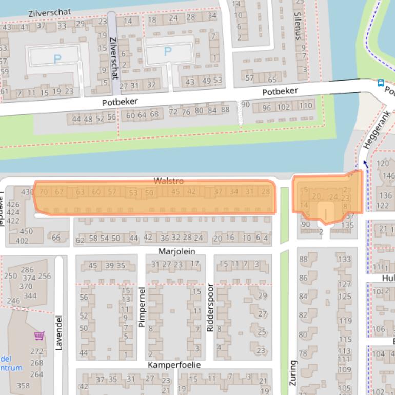 Kaart van postcodegebied 5432DR.