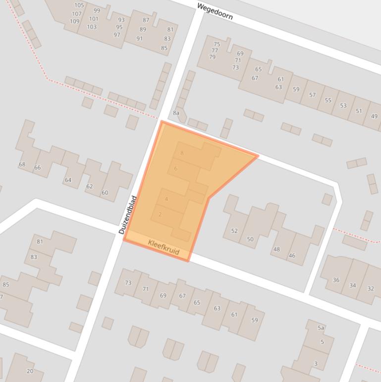 Kaart van postcodegebied 5432EC.