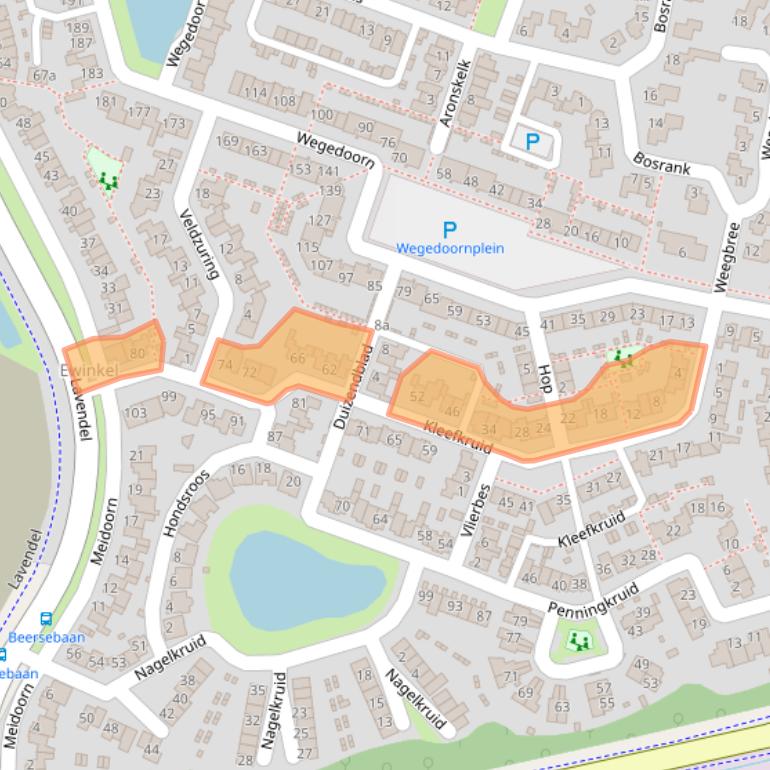 Kaart van postcodegebied 5432EE.