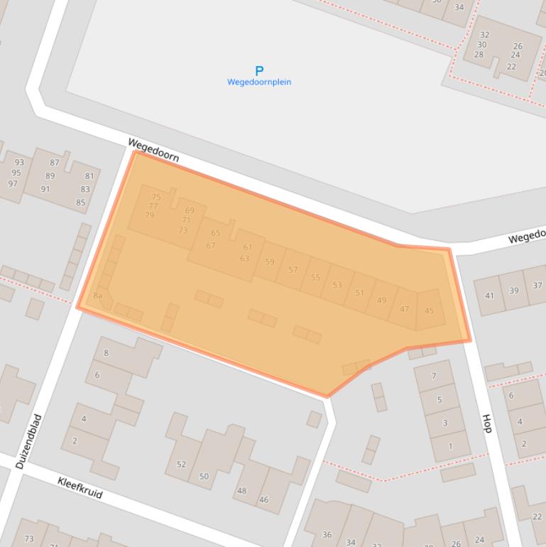 Kaart van postcodegebied 5432ET.