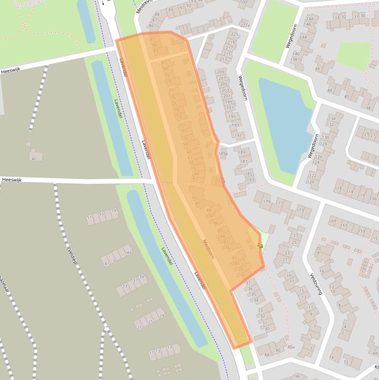 Kaart van postcodegebied 5432GB.