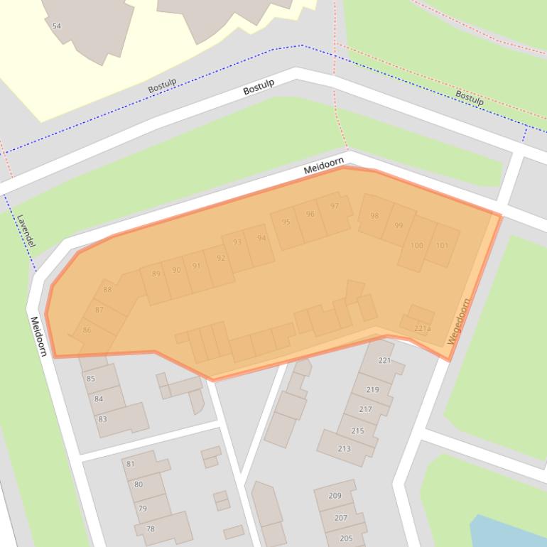Kaart van postcodegebied 5432GC.