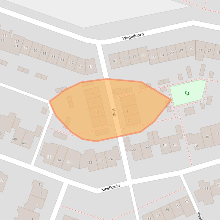 Kaart van postcodegebied 5432GJ.