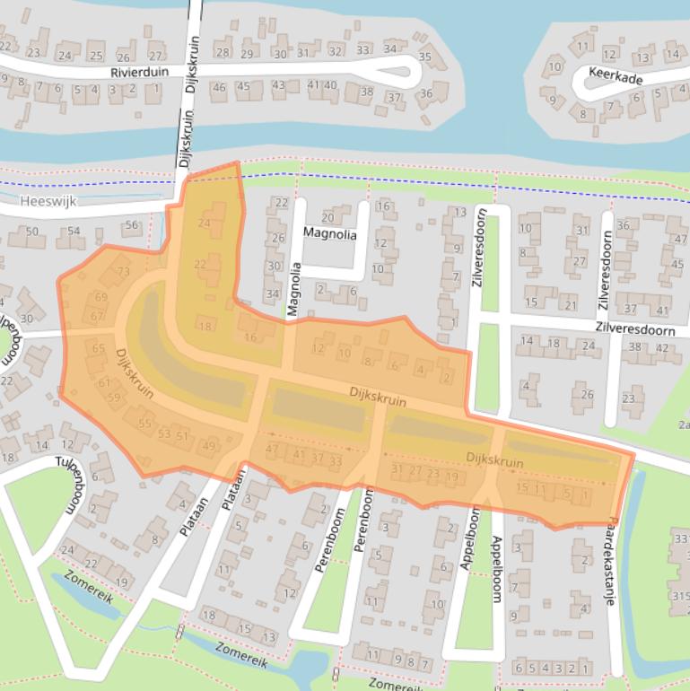Kaart van postcodegebied 5432KB.