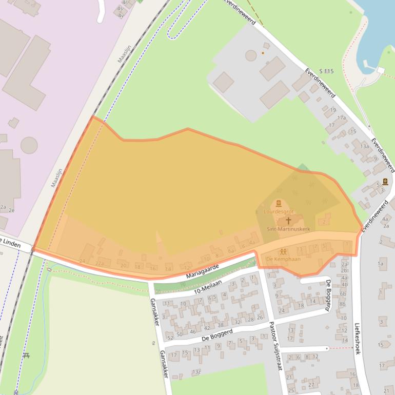 Kaart van postcodegebied 5433KA.