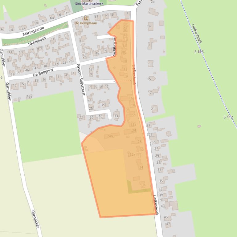 Kaart van postcodegebied 5433KK.