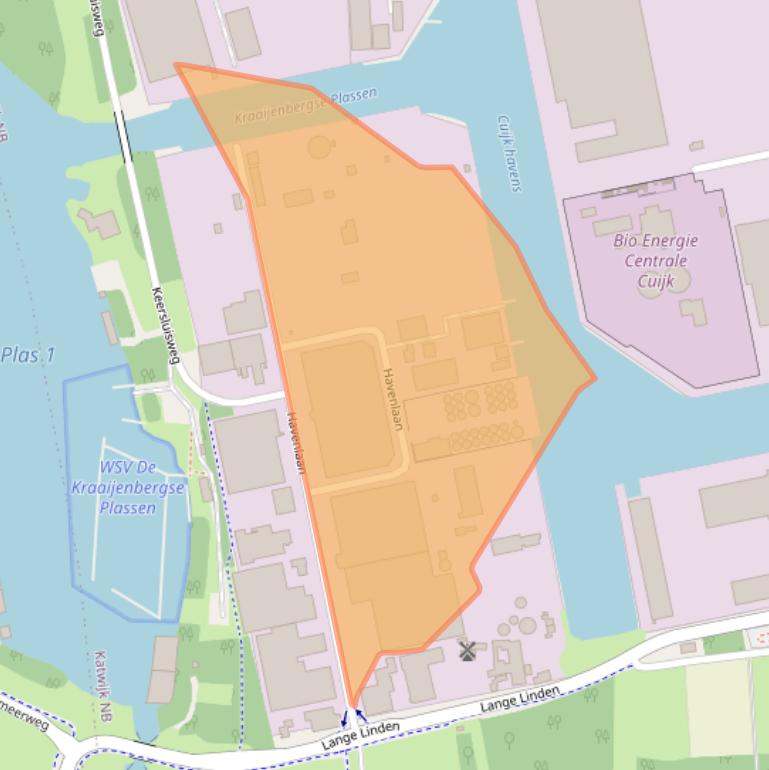 Kaart van postcodegebied 5433NL.