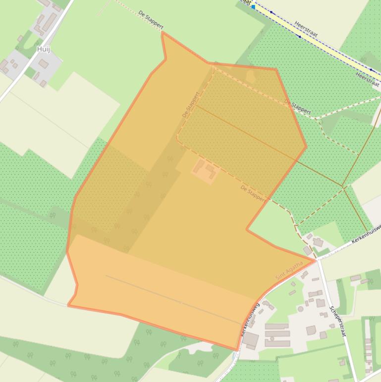 Kaart van postcodegebied 5435PB.
