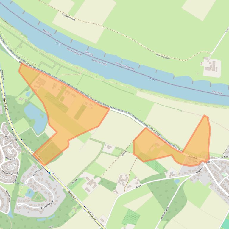 Kaart van postcodegebied 5435XA.