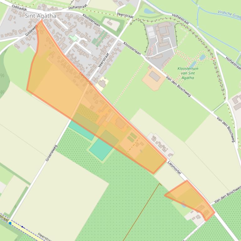 Kaart van postcodegebied 5435XJ.