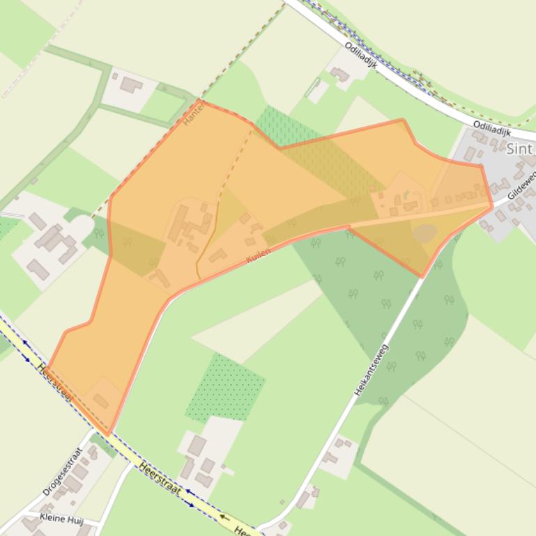 Kaart van postcodegebied 5435XS.