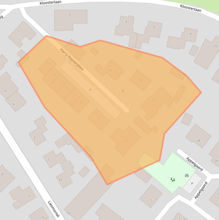 Kaart van postcodegebied 5435XV.