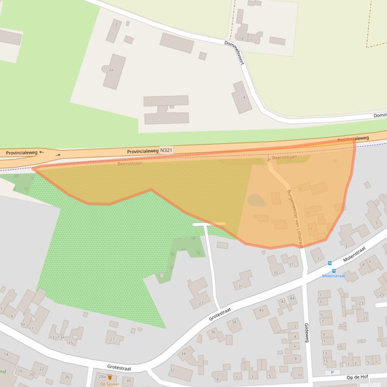Kaart van postcodegebied 5437AE.