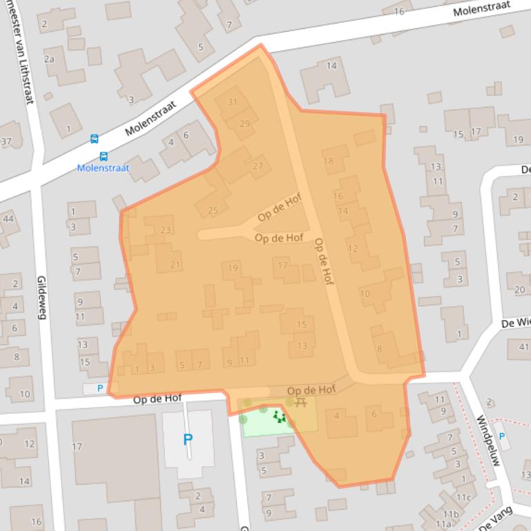 Kaart van postcodegebied 5437AL.