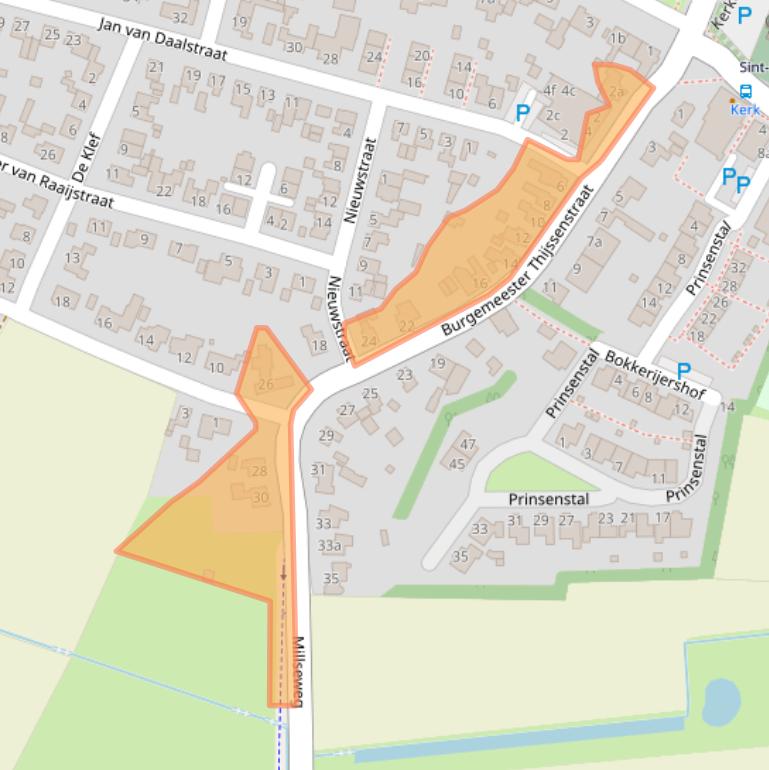 Kaart van postcodegebied 5437AW.