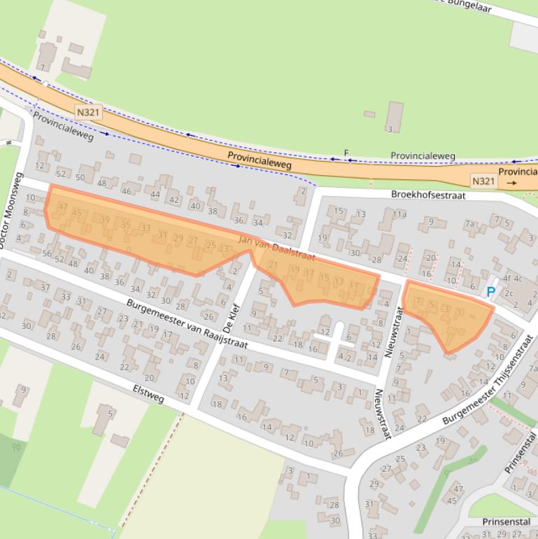 Kaart van postcodegebied 5437AX.