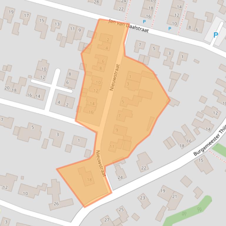 Kaart van postcodegebied 5437BB.