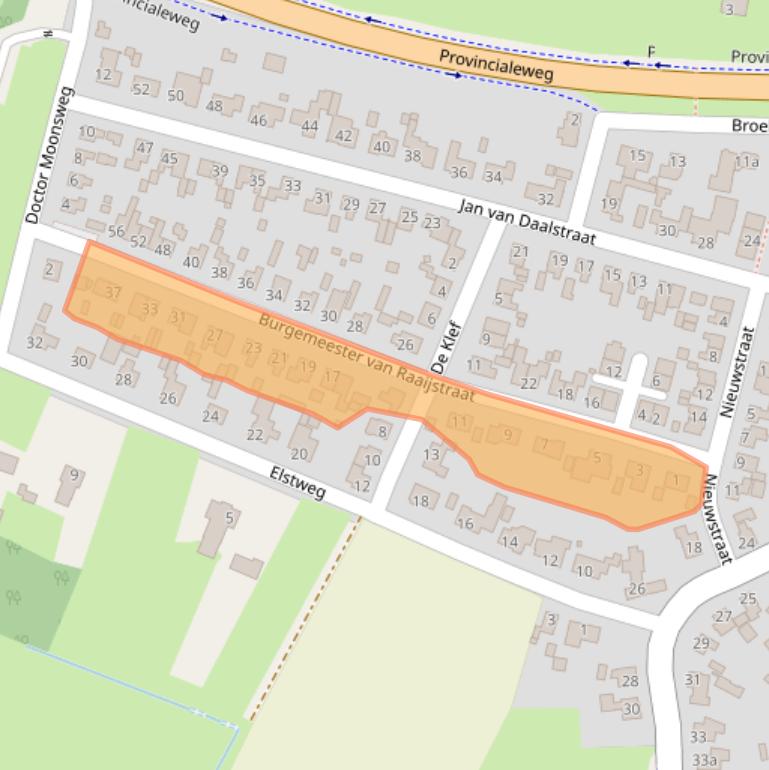 Kaart van postcodegebied 5437BC.