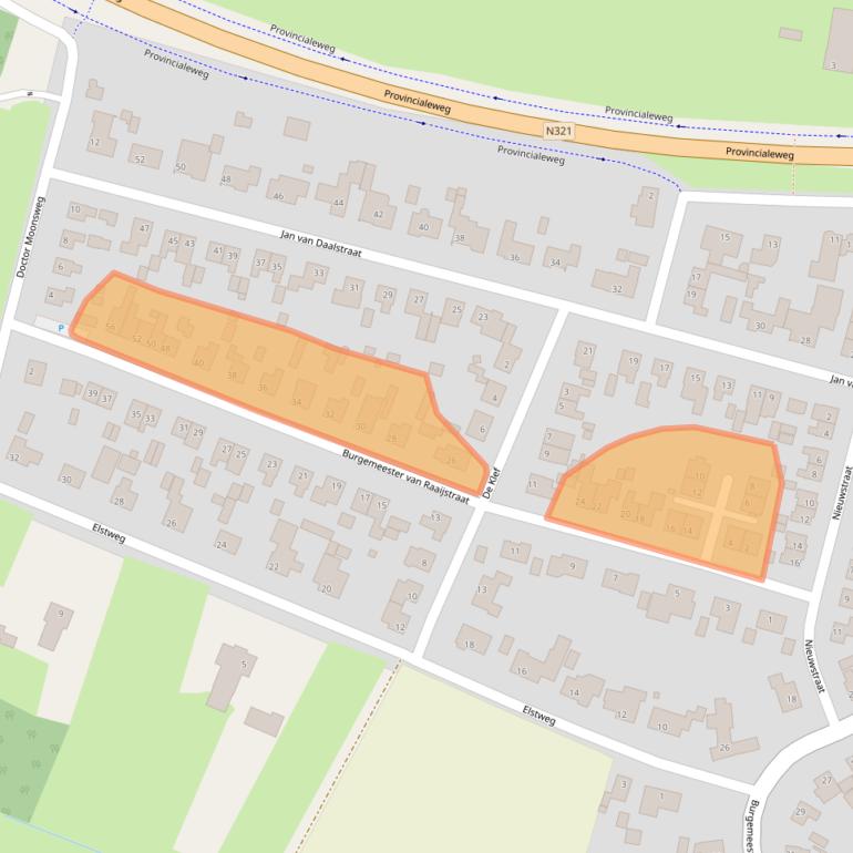 Kaart van postcodegebied 5437BD.