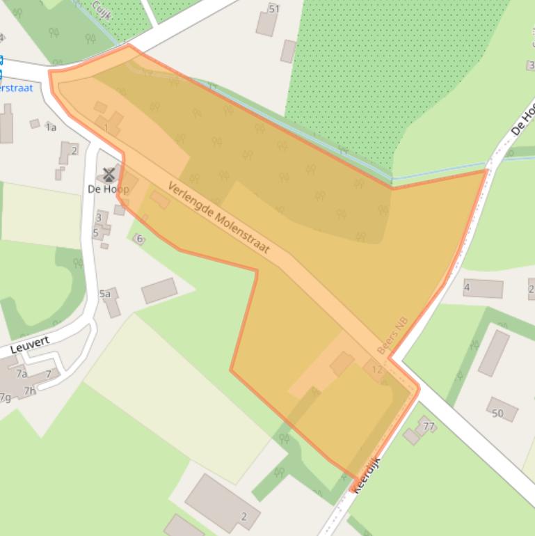 Kaart van postcodegebied 5437BJ.