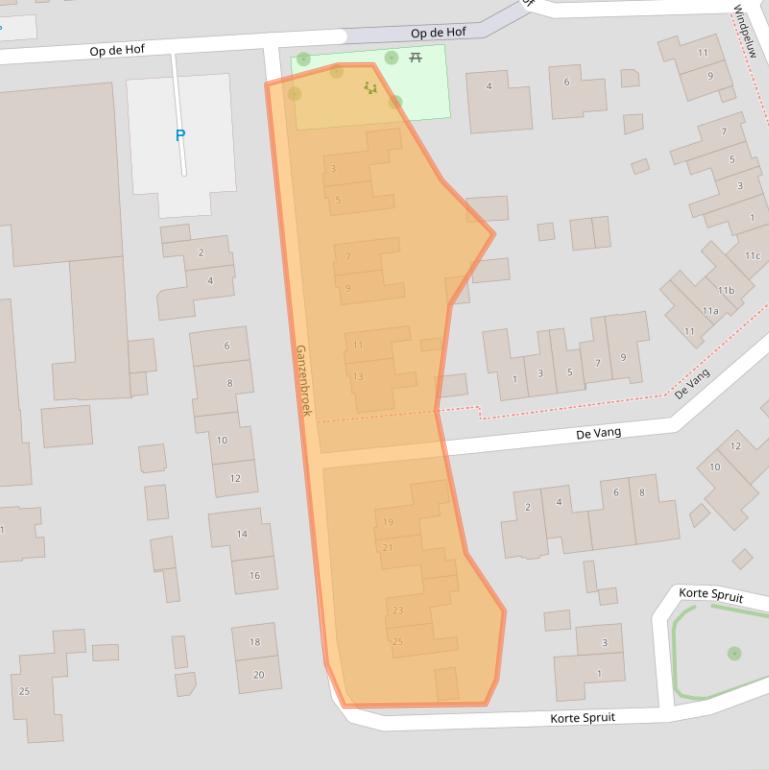 Kaart van postcodegebied 5437BL.