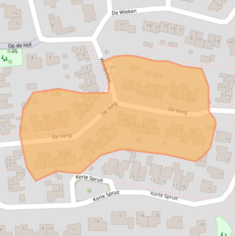 Kaart van postcodegebied 5437BP.