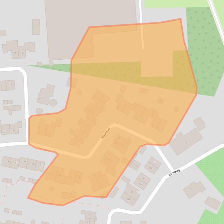 Kaart van postcodegebied 5437BW.