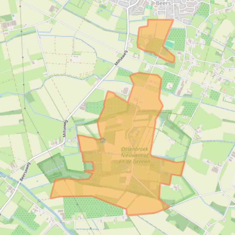 Kaart van postcodegebied 5437NA.