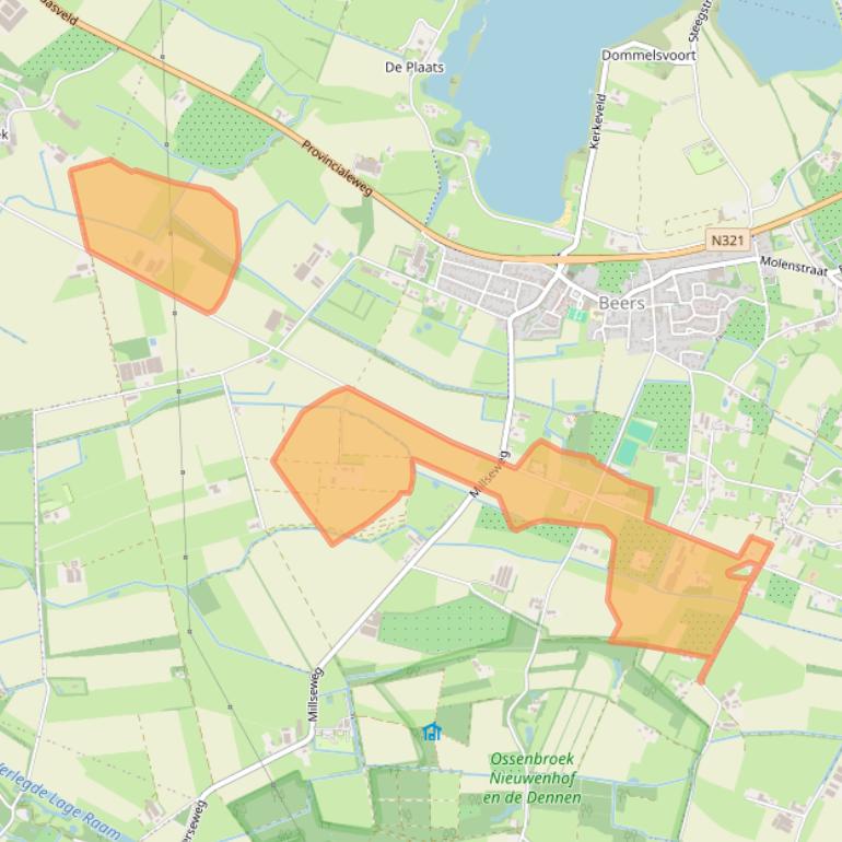 Kaart van postcodegebied 5437NG.