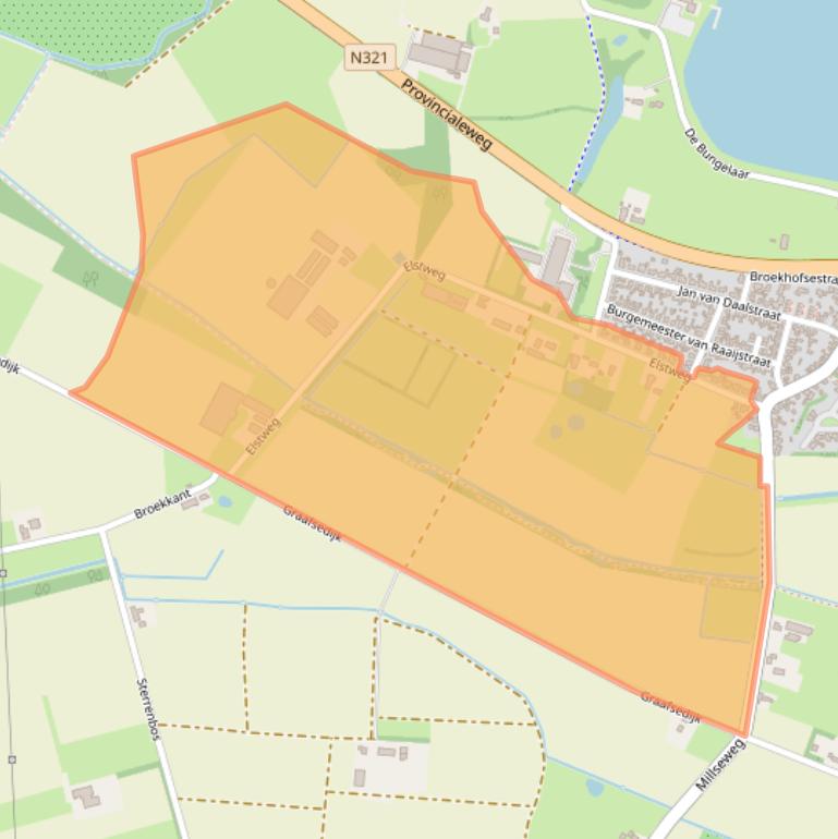 Kaart van postcodegebied 5437PE.