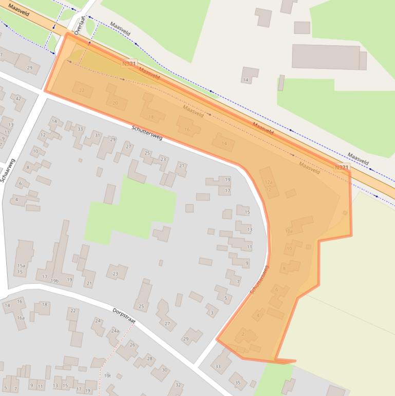 Kaart van postcodegebied 5438AH.