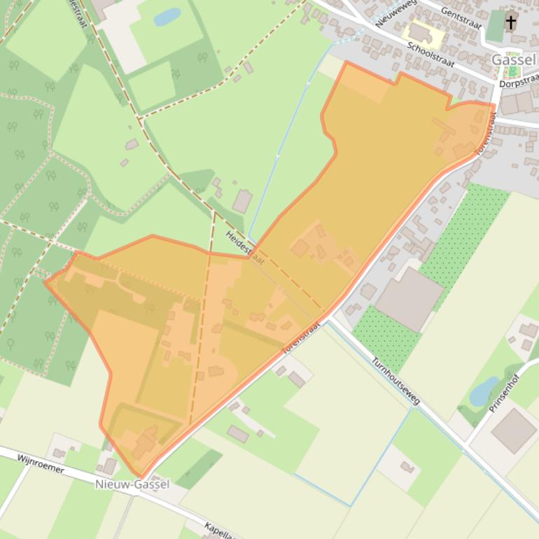 Kaart van postcodegebied 5438AP.